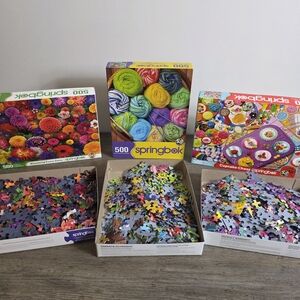 Three Colorful 500 Piece Jigsaw Puzzle by Springbok